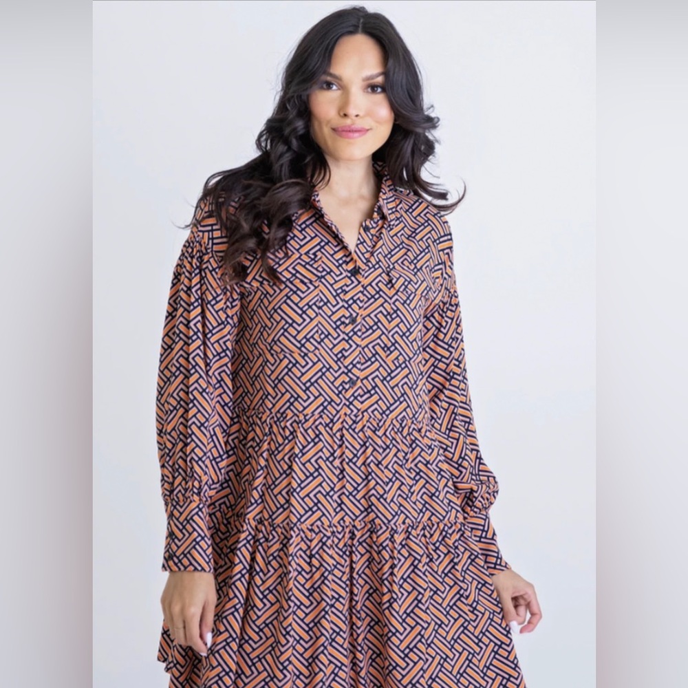 Geometric Tiered Dress.  Boutique